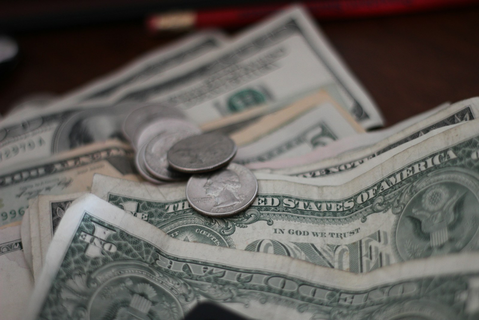 Dollar coins and banknotes
